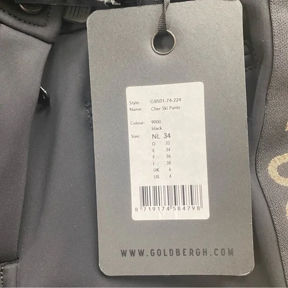 NWT Goldbergh Cher Ski Pant in Black and Gold, US Size 4 - Picture 2 of 8